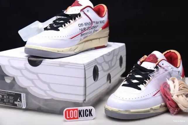 Cheap TBK SP Retro Off-White Red Jordan 2 DJ4375-106 White Low 0515